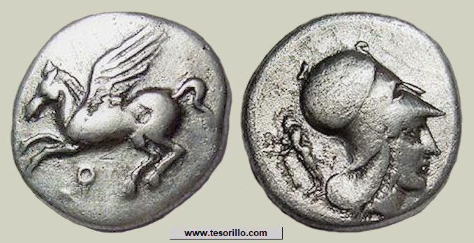 Larissa Tesalia Thessalian Liga 2ndcenbc Athena Apollo moneda griega i43402 