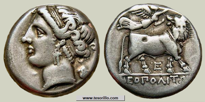 Kaystriani en Lydia raras Ancient 200BC moneda griega Apolo Caduceus NGC i81146 